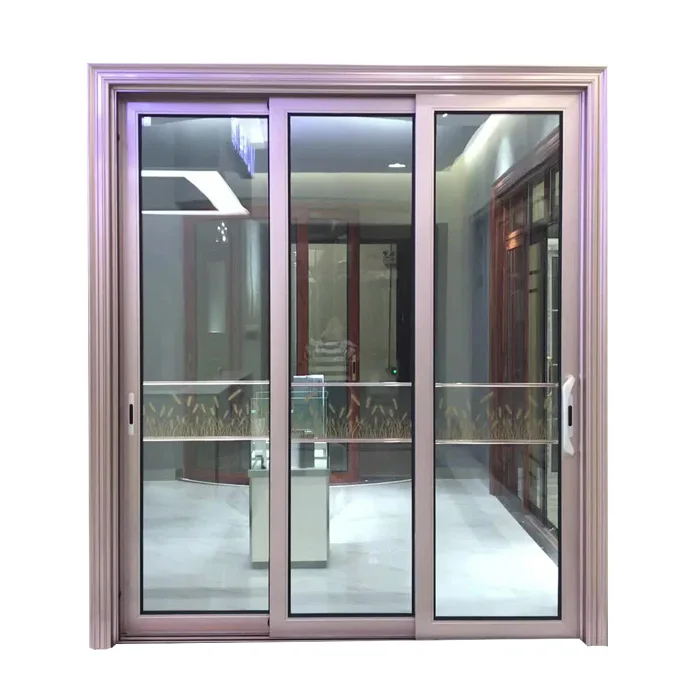 Luxury heavy duty double glazing 3 panel 4 panel triple tracks Thailand  aluminum sliding glass door