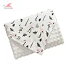 Wholesale custom double layer soft fleece cute animal print minky dot backing baby blanket