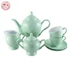 Factory custom high quality moroccan/arabic/indian red glazed cheap ceramic teapot with lid, tea cups vintage set