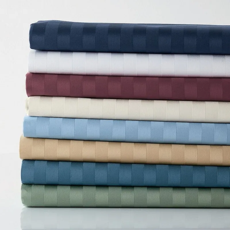 100% cotton satin stripe bed sheet fabric