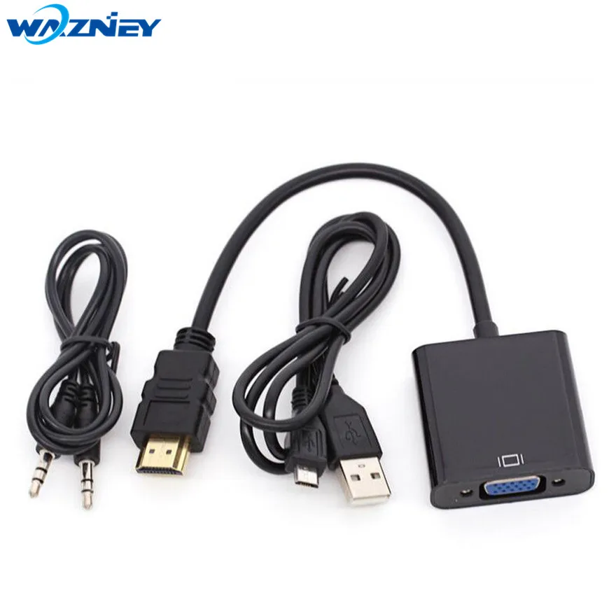 Male To Female Hdmi To Vga Converter Adapter Cable With 3.5mm Audio And