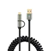 2 in 1 USB Cable Quick Charge 3.0 Micro USB Type C Cable For Samsung S9 Note 9 8 Spring Fast Charger Wire For Huawei P20