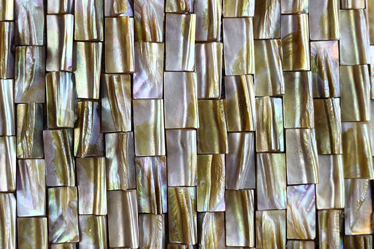 Mother of Pearl Yellows / Golds Mosaic Tile,Nature Sea Shell Mosaic
