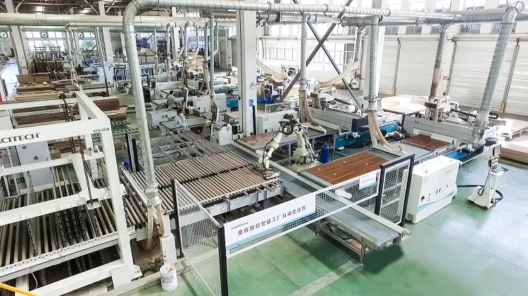 Automatic Wood Nesting Machine With Robot for Furniture Board Process Line