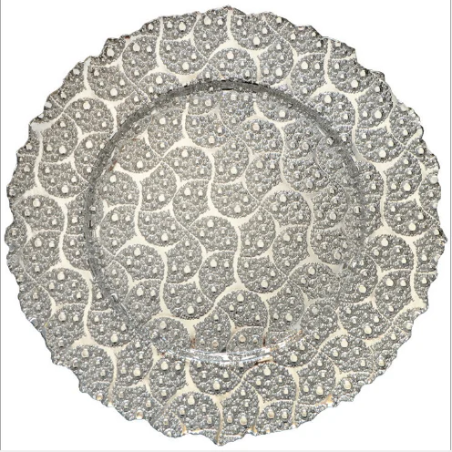 Tableware gold glass charger plate for wedding 13 inch