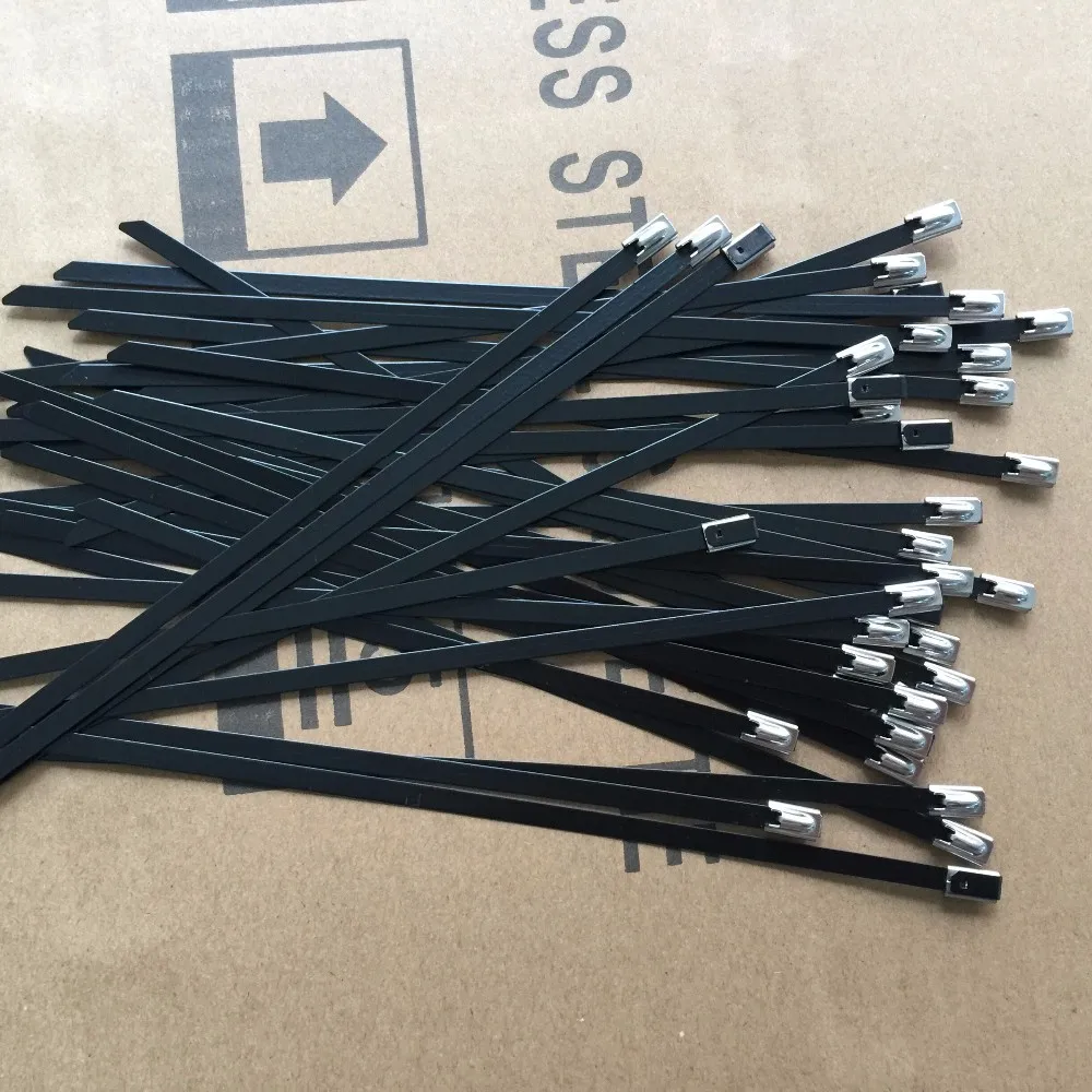 Uv Solar Ss304 Stainless Steel Cable Tie With Epoxy Coated Solar Cable
