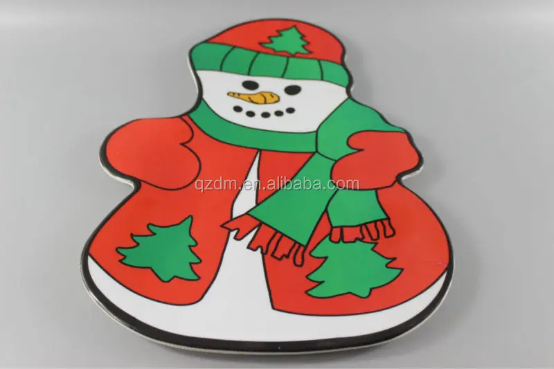 Snowman Shaped Melamine Dessert Plate For Christmas