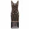 JONG-EE women 1920s vintage inspired sequin embellished fringe prom gatsby flapper dress