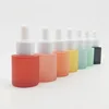 20ml red black pink glass empty frosted container with white cap essential oil dropper with glass pipette