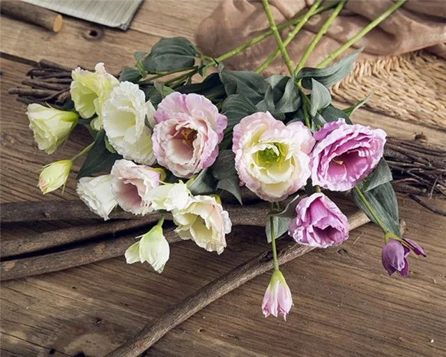 Top Quality 3 Heads Silk Artificial Lisianthus Flower Buy Artificial