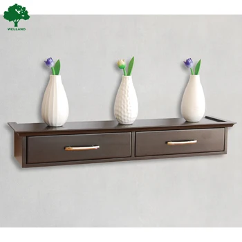 Wall Mounted Shelf With Drawer Set Floating Shelf With 2 Drawers