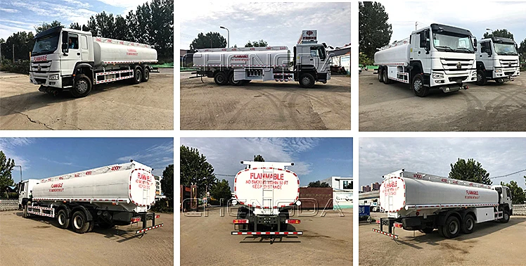 Sinotruk howo 20000 liters 6000 gallon diesel oil fuel tank tanker truck capacity