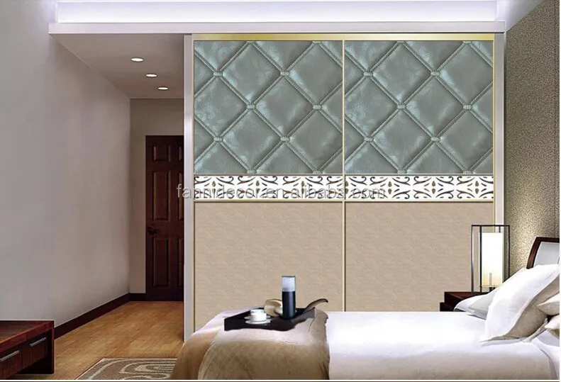 Soft Pack Leather Rexine For Decoration Fashion Design PVC Leather For TV Background Wall Wallpaper