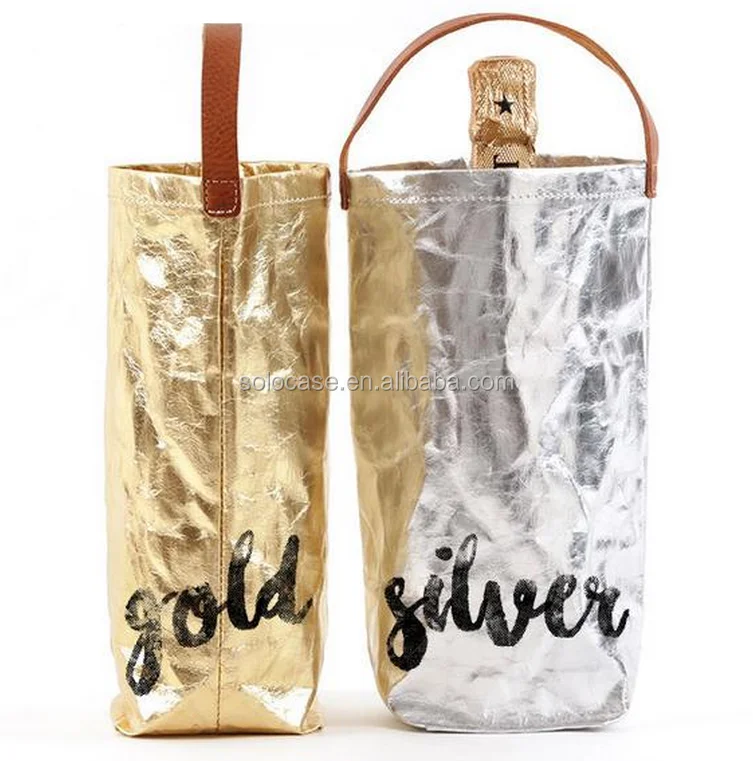 Washable Kraft Paper Wine Cooler Bag