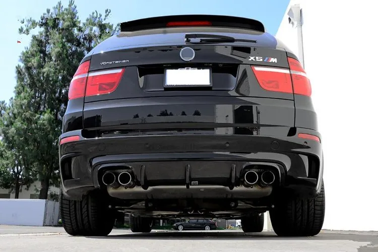 X5M E70 Carbon Fiber Diffuser & V-Style Rear Bumper Spoiler Lip | New ...