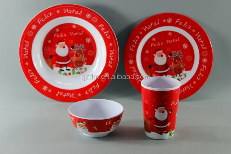 2016 Christmas Design Melamine Dinner Set Of 4pcs