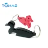 Promotional cheap cute duck shaped aluminum metal bottle opener keyring