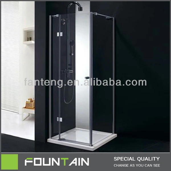 Free Standing Rectangular Shower Enclosure With Bath Curtain Rod And