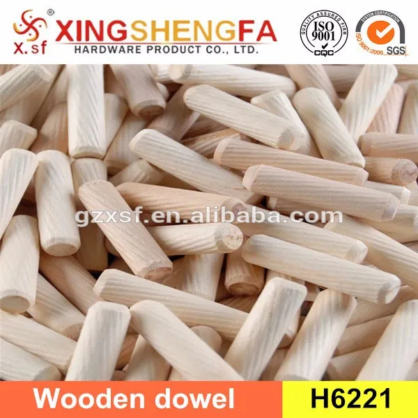 Household Furniture Hardware Kd Fitting Round Teak Solid Wooden Dowel