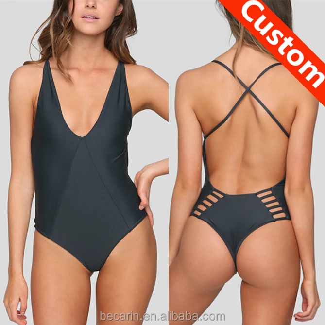 black thong one piece swimsuit