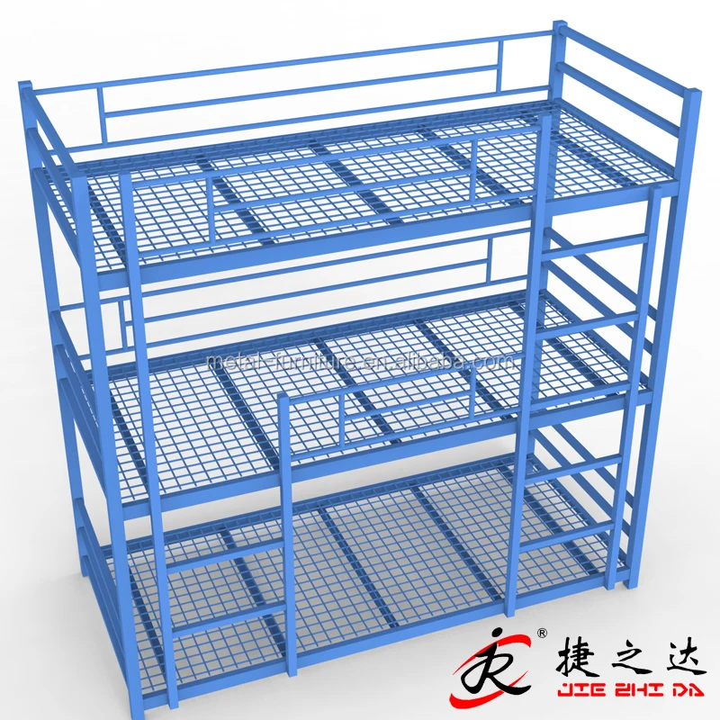JZD Furniture Triple bunk bed Iron Gauze