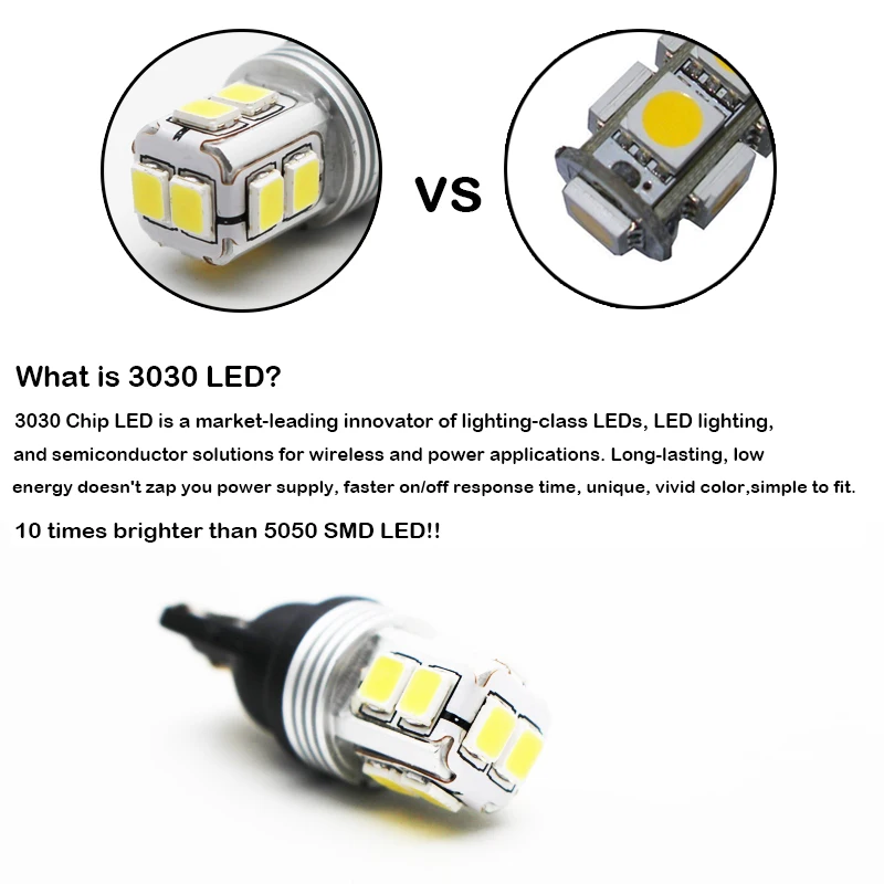 T10 Led Bulb Canbus White 12v W5w 168 194 Lamp For License Plate Lights