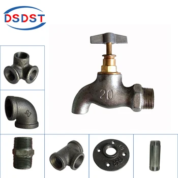 Retro Craft Fittings Iron Material Pipe Fittings Water Faucet With