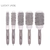 Professional square ceramic boar bristle hair brush with rubber handle