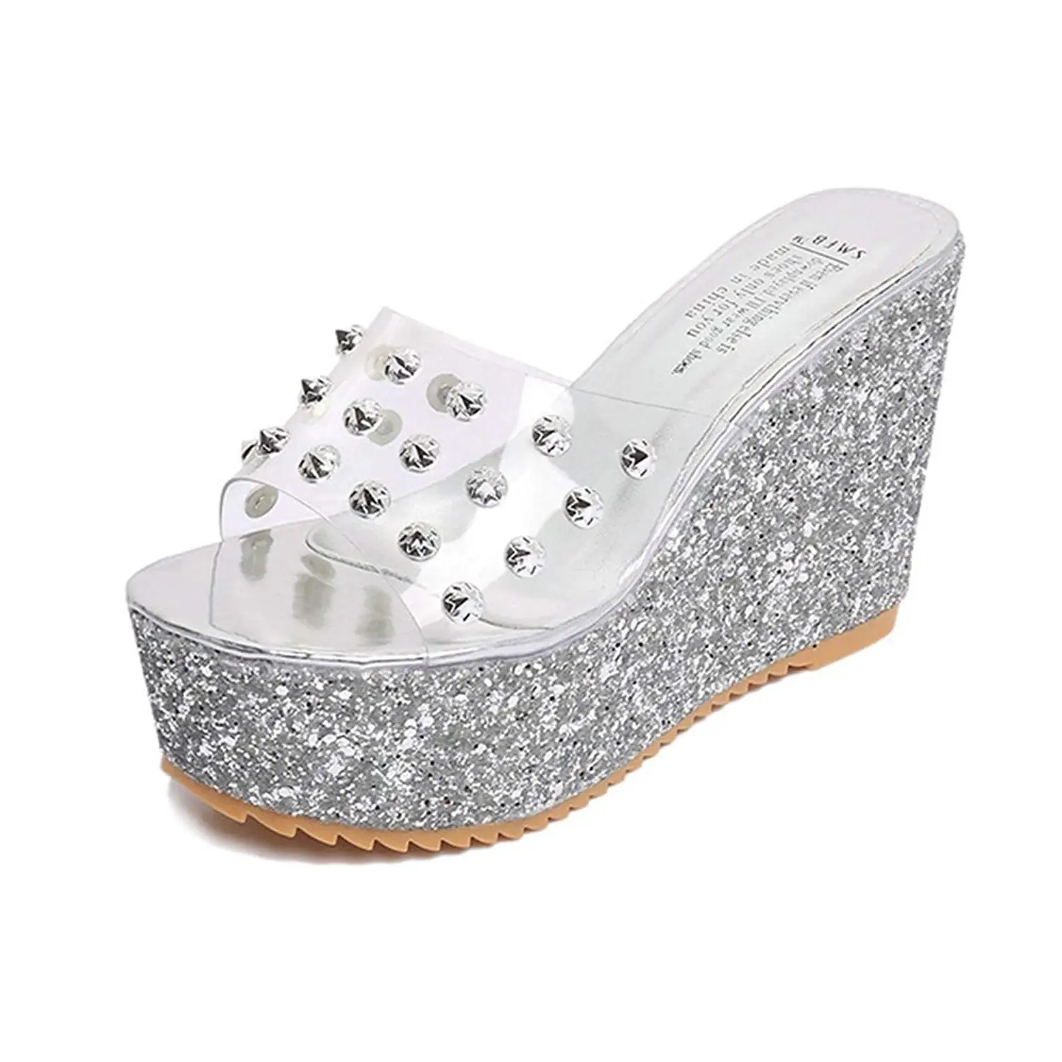 glitter sandals low heel