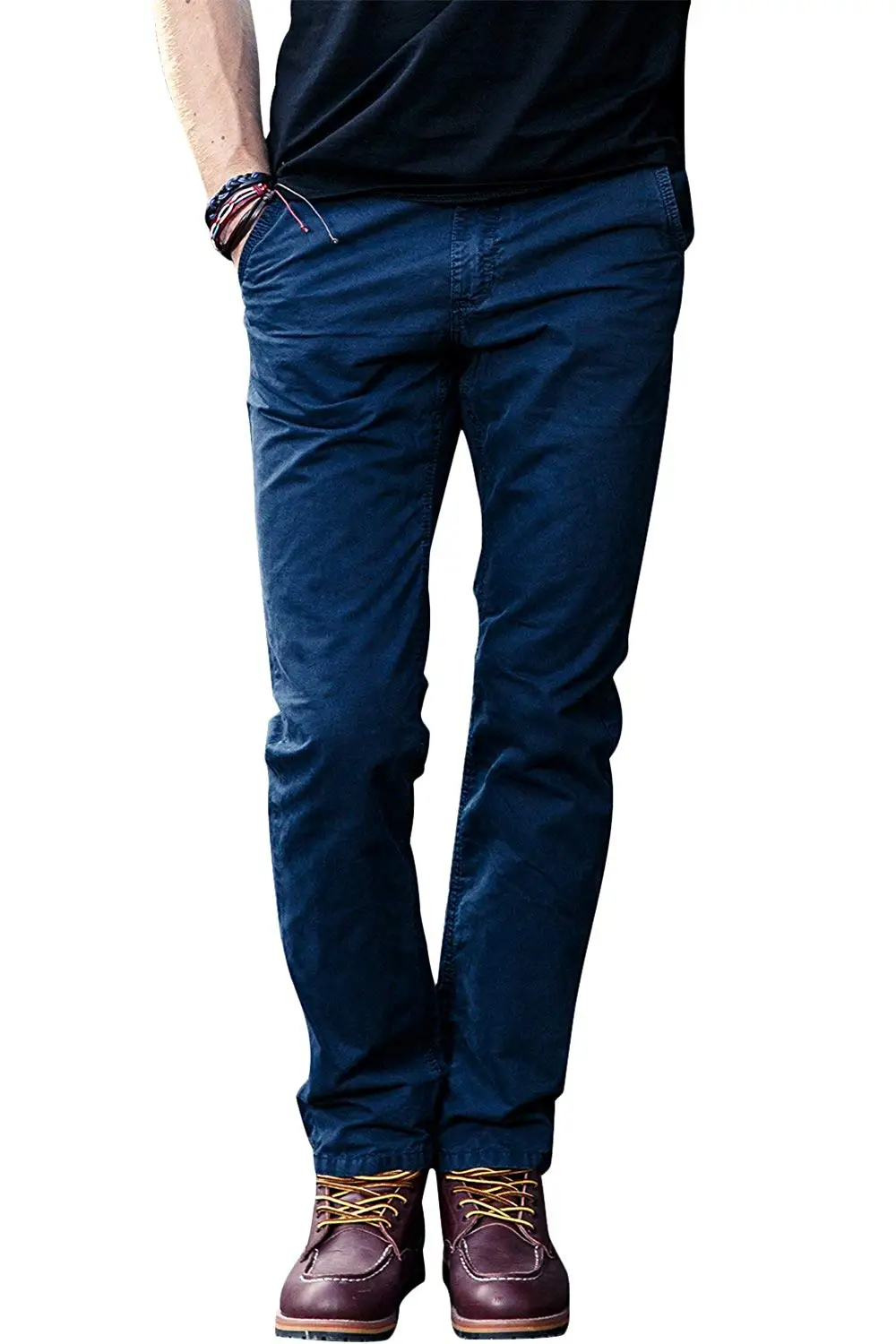 MSMIRROR Men Camouflage Pants Cotton Material Multi-Pockets Mid-Waist Cargo Trousers