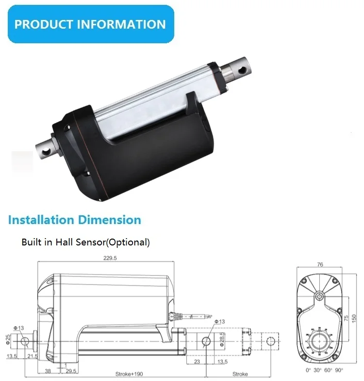 12v 24v Dc Waterproof 12000n Industrial Linear Actuator Buy 24v