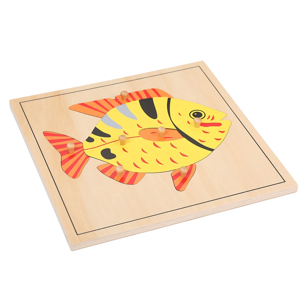kids educational toys fish puzzle in wooden