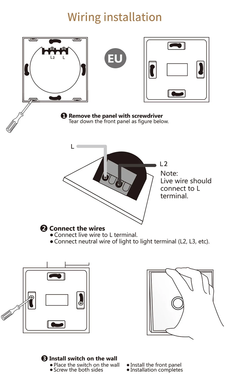 Smart touch light switch схема подключения