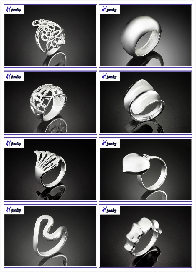 Jewelry Wholesale China Fashion Silver 925 Plated Hollow Carving Wedding Ring