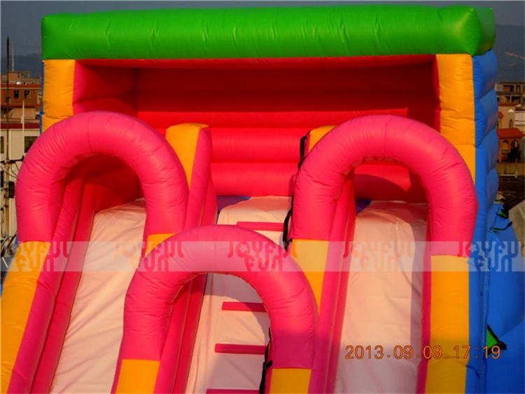 Popular commercial double lane inflatable slide jumping toy inflatable game for kids and adults JFSD-D10-7.jpg