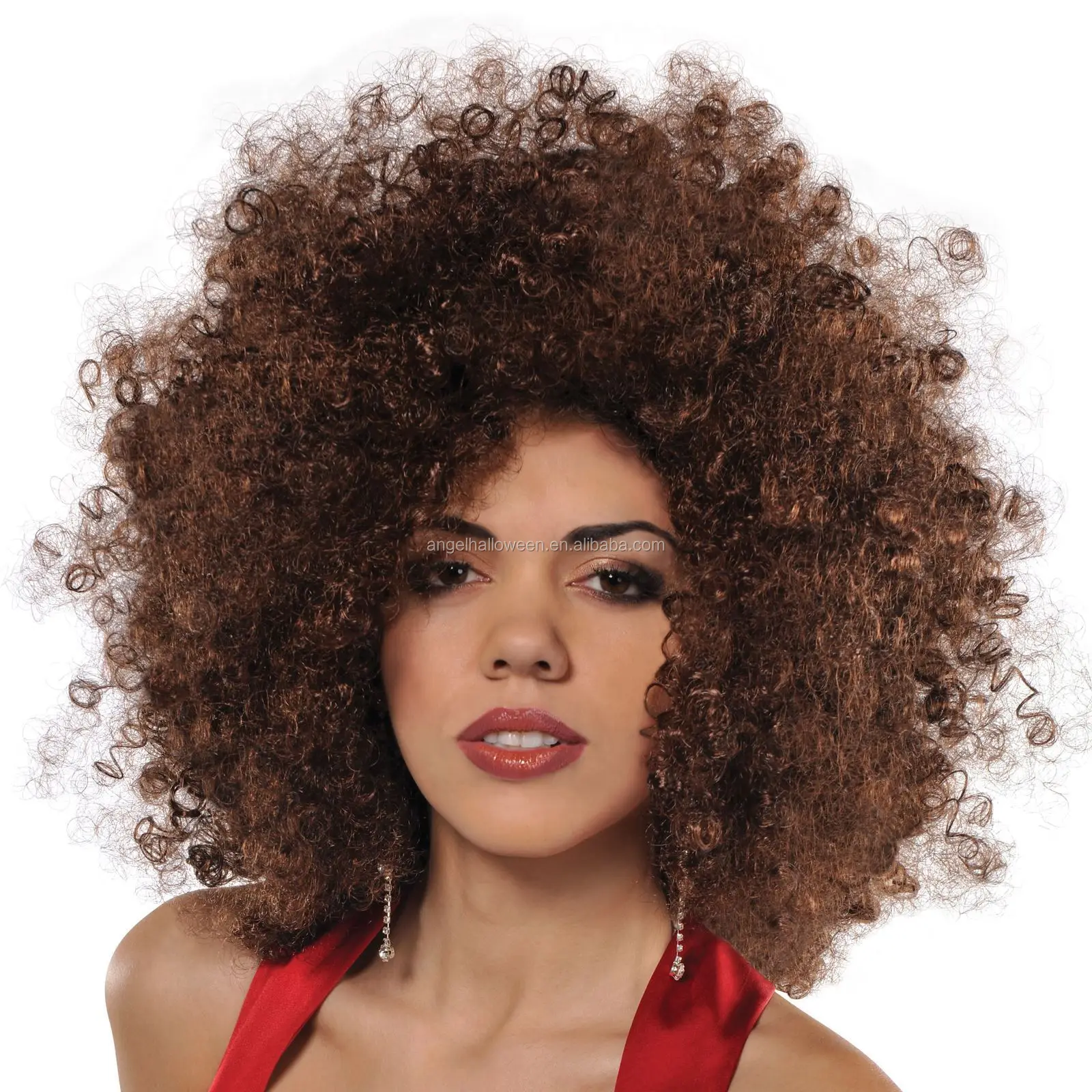 70s Brown Afro Curl Wig Adult Fancy Dress Disco Ladies 1970s Costume Accessory Bp5003 Buy Wig 3432