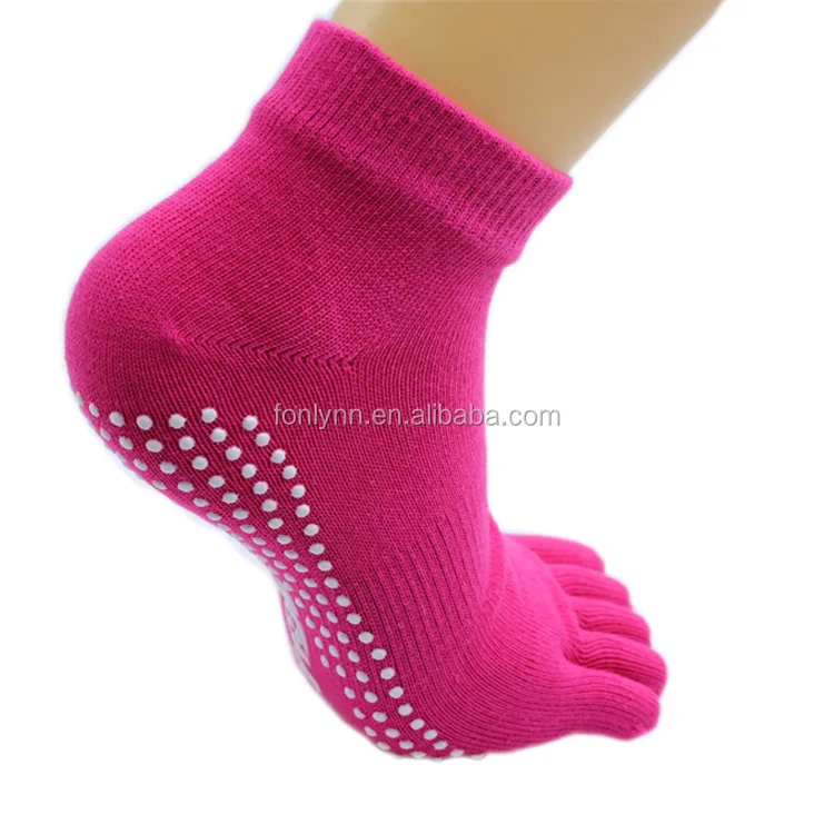 custom logo toe dance pilates yoga grips non skid socks