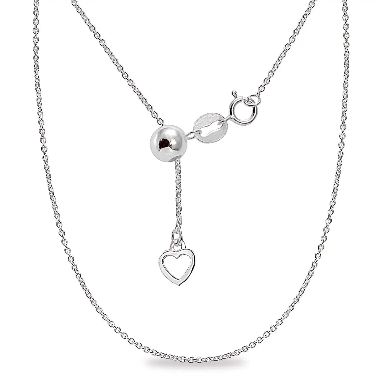 925 Sterling Silver 3mm Polished Rolo Link Chain Necklace 7-24