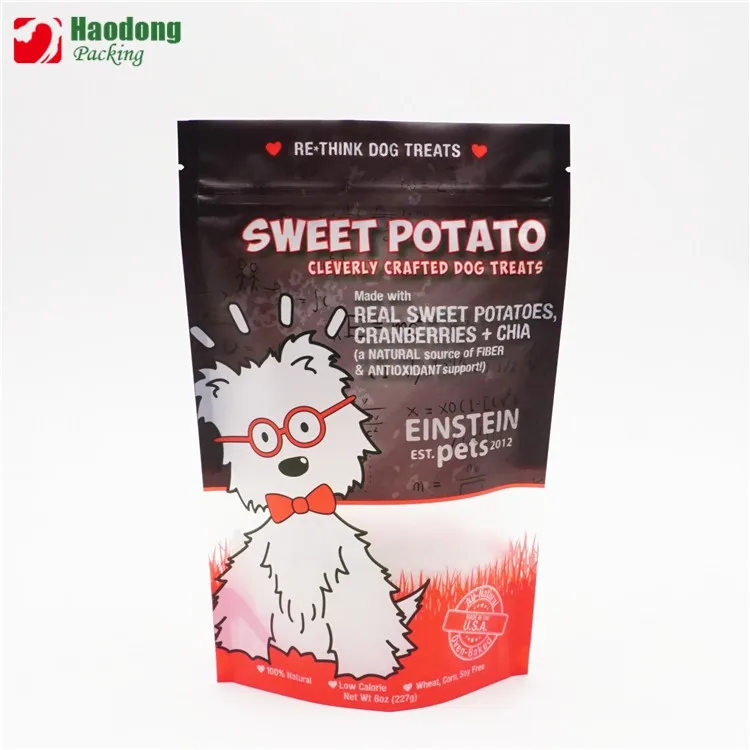 Dog Sachet Ziplock Custom Printed Treat Pouch Plastic Pet Food