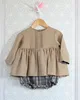 100% cotton fabric boutique clothes two piece baby outfit long sleeve winter sets