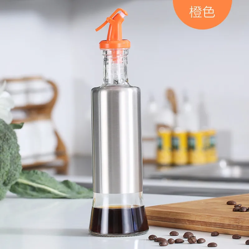 300ml Visual Cooking Oil Dispenser Bottle Stainless Steel Kitchen Olive