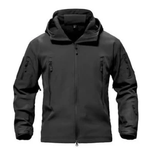 Black Waterproof Soft Shell and Fleece Lining Jacket Coats for Men Black Waterproof Soft Shell and Fleece Lining Jacket Coats for Men