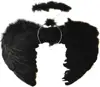 Feather Black Dark Angel Fairy Wings and Halo Halloween Fancy Dress Gothic KS1188