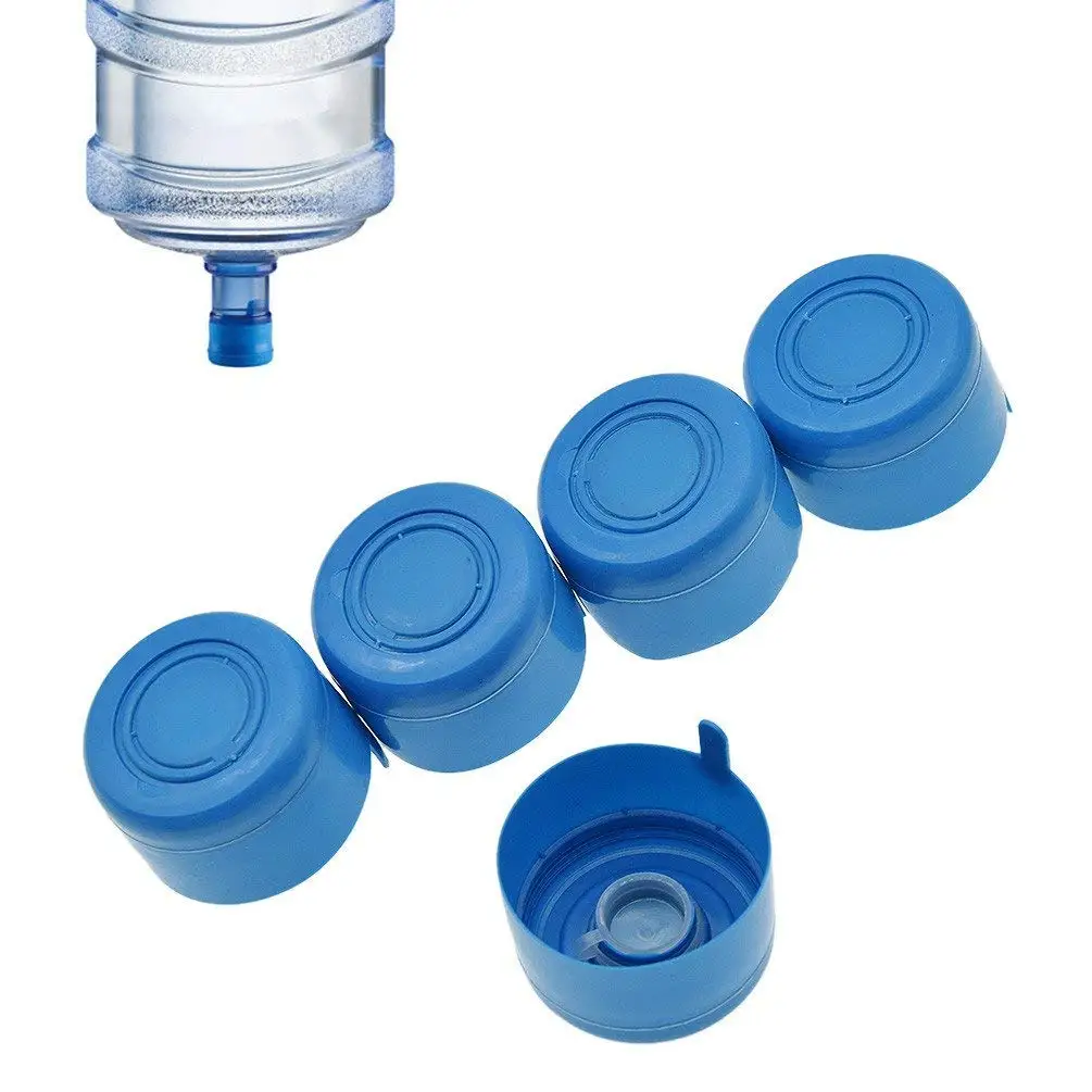 5pcs 5 Gallon Replacemet Water Bottle Snap On Cap Anti Splash Peel Off Top 55mm