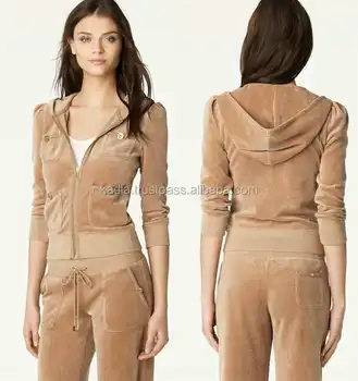 womens brown velour tracksuit