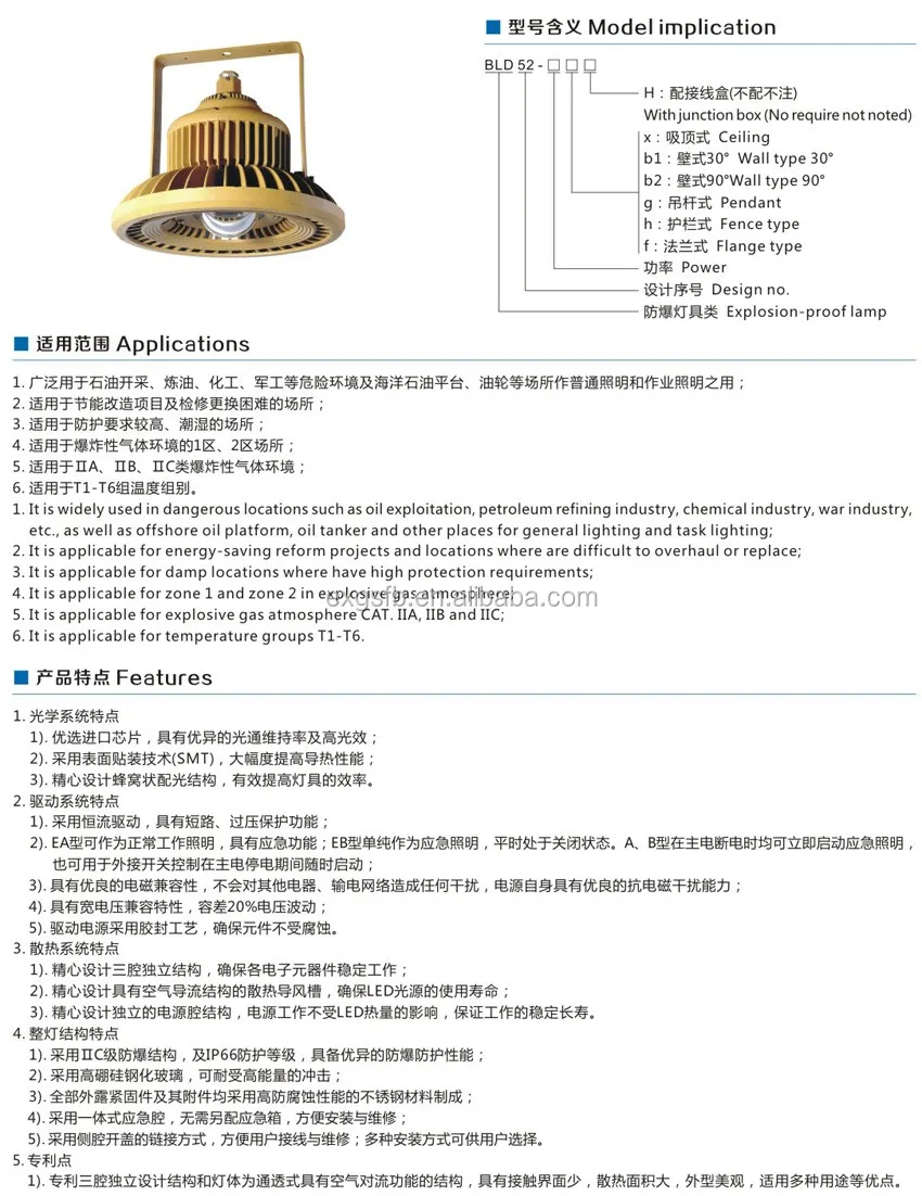 Hot sales and save energy LED Explosion proof Protected Lighting Fixtures (IIB,IIC,DIP)