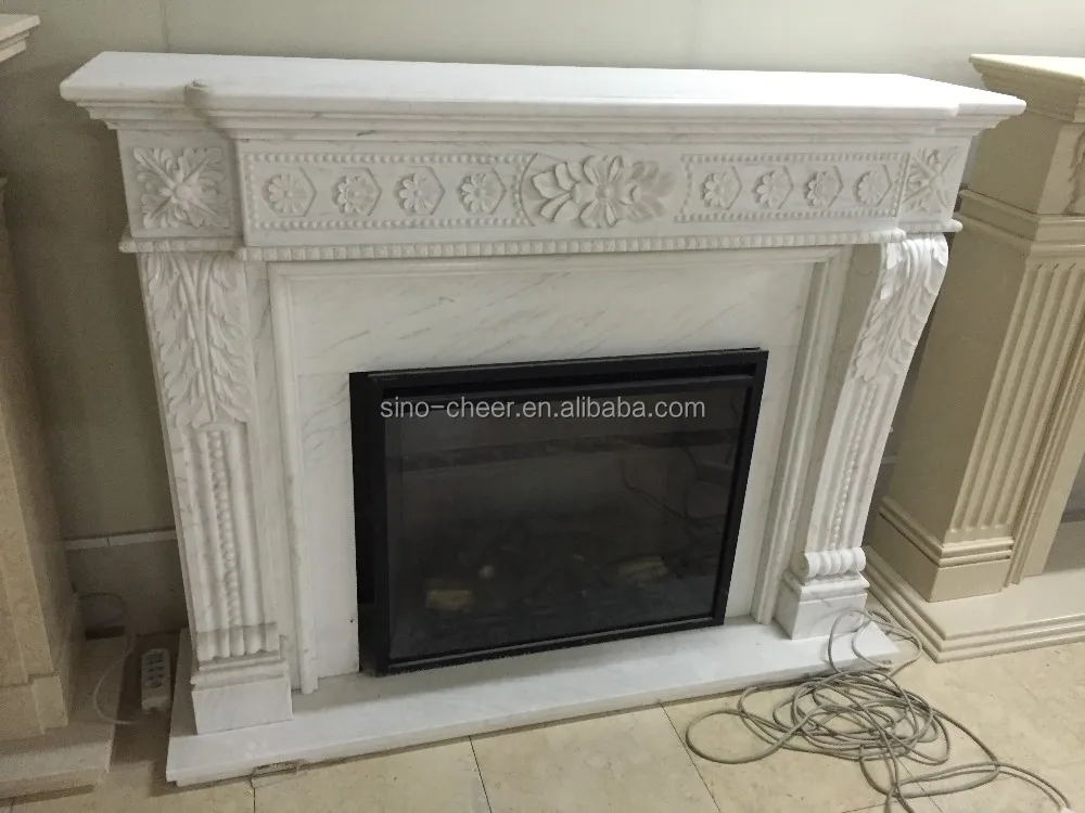 European Royal Electric Fireplace With Floral Design Decorative