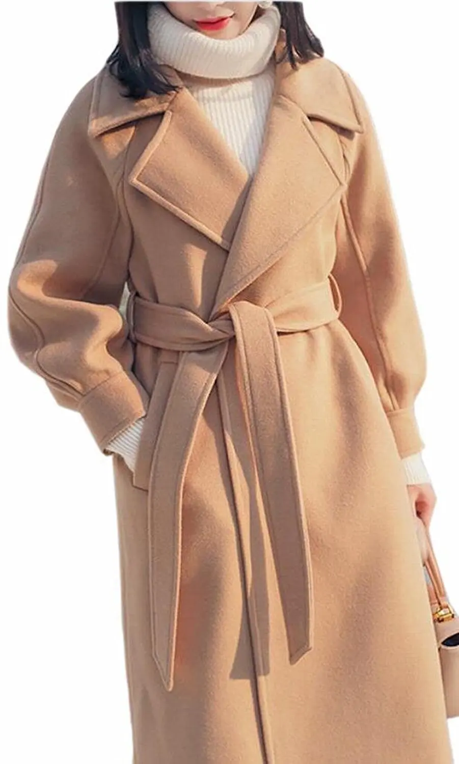 Xswsy XG Women Casual Long Wool Blend Coats Winter Button Closure Outwear