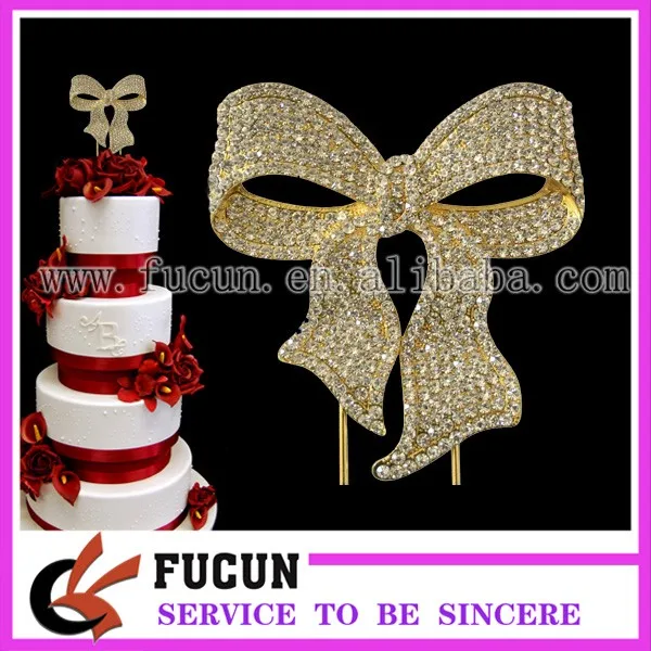 rhinestone butterfly knot cake topper gold .jpg