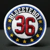 New technique embroidery round with pin back number patch